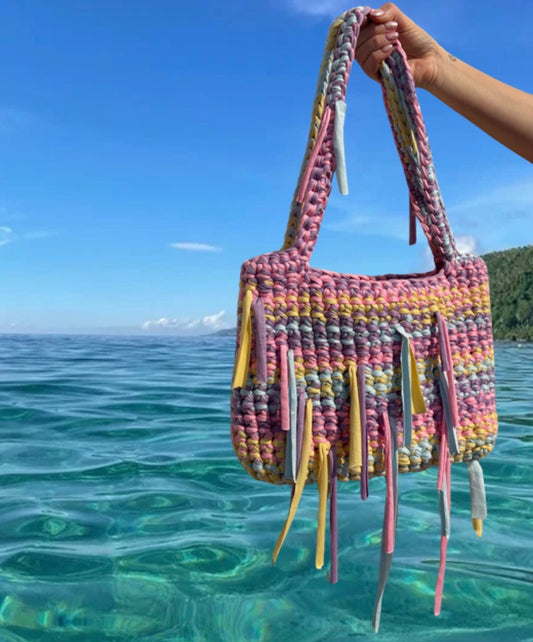 pastel paradise 'beachy' tote